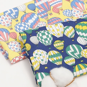 Hot Air Ballon Made in Japan Sevenberry Plain Cotton  for bag, table cloth, clothings by Half Yard