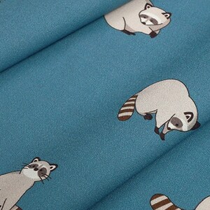 Raccoon Made in Korea Plain Cotton Fabric, Cat Fabric for bag, table cloth, clothings by Half Yard image 2