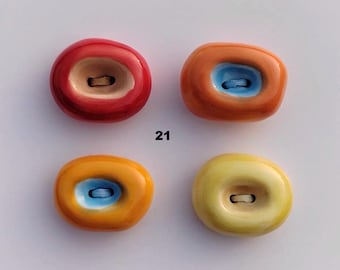編み物、裁縫、工芸用のライトブルー 17-19 mm 手作りセラミックボタン