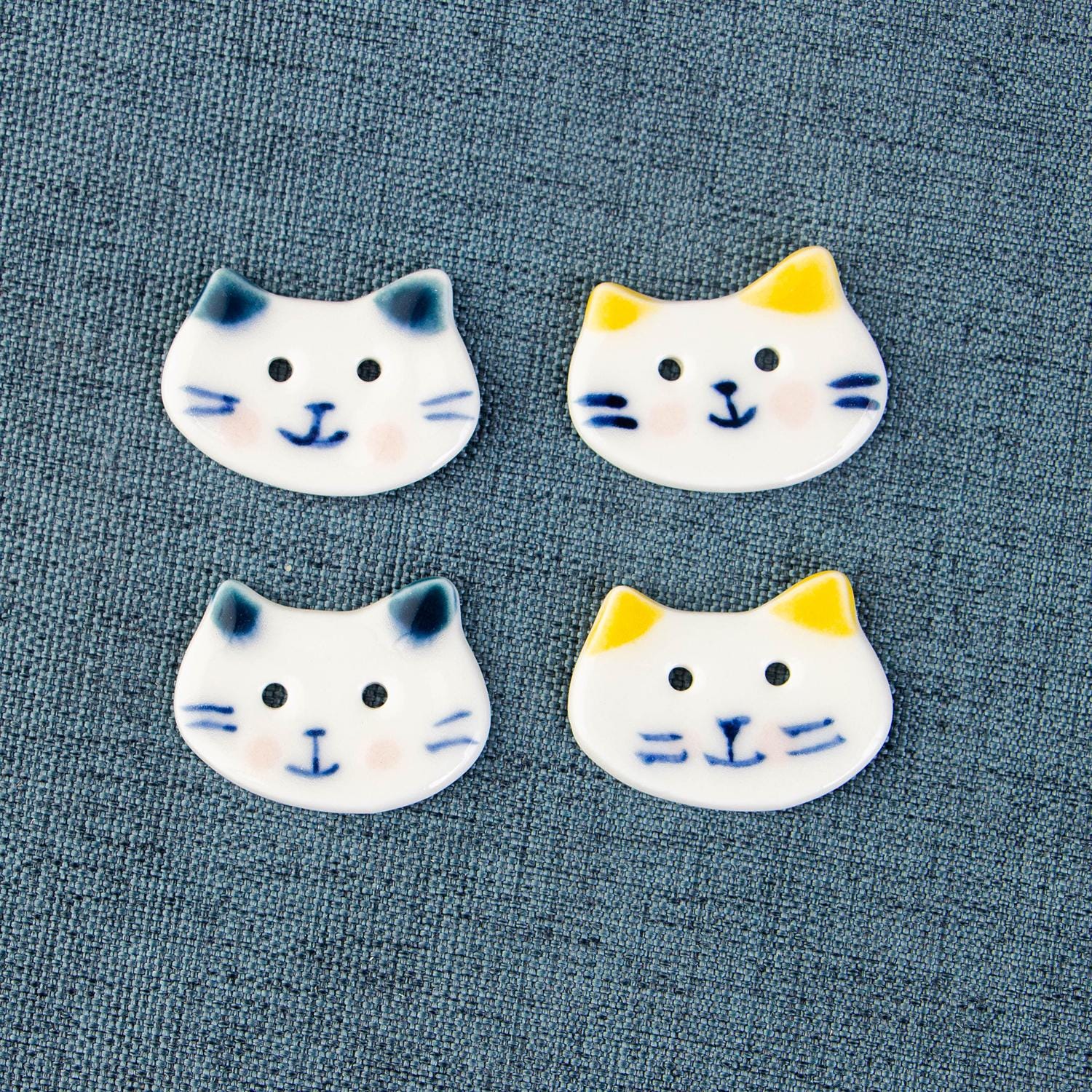 Kitten Cats Handmade Ceramic Buttons for Knitting, Sewing and Crafting ...