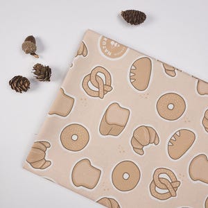 Cartoon Bakery Bread Plain Cotton 20 threads Made in Korea by Half yard