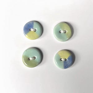 Retro Geometry theme 13 mm Handmade Porcelain Ceramic Buttons A set of 4 buttons for Knitting, Sewing and crafting