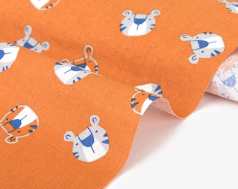 Little Tiger Cartoon  Made in Korea Dailylike 20 threads Cotton Fabric, Cartoon spacemen Print by Half Yard