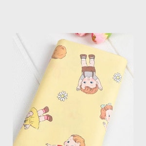 Japanese Baby style Cartoon Animal Digital Print Plain Cotton Fabric by Half Yard
