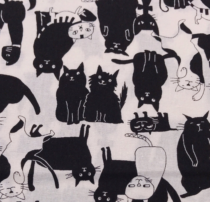 Massive Cats Made in Japan Sevenberry Light Cotton Fabric by