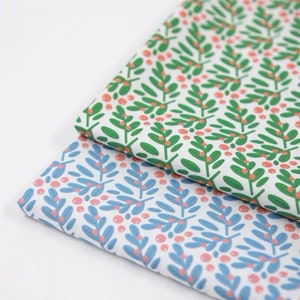 Graphic Leaves Made in Korea Cottonvill Plain Cotton  for bag, table cloth, clothings by Half Yard