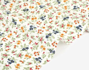 Korean Retro Floral Cotton 20 threads Print Made in Korea Dailylike Pattern Fabric by Half Yard