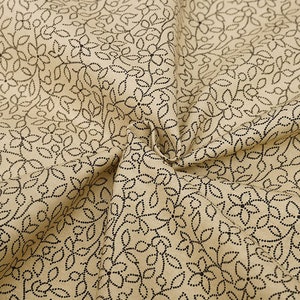 Leaves outline Made in Japan Plain Cotton  for bag, table cloth, clothings by Half Yard