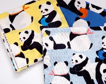 Panda Pattern Made in JAPAN KOKKA Plain Cotton Fabric,  Print Panda Pattern Cotton Fabric, Panda Cotton Fabric by Half Meter