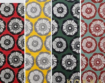 Japanese Large Floral  Pattern Made in Japan KOKKA Fine Canvas Oxford Cotton Fabric by Half Meter