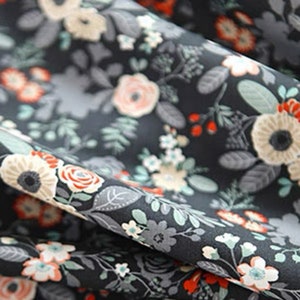 Dark Forest Pattern Made in Korea Cottonvill Cotton fabric for bag, table cloth, clothings by Half Yard