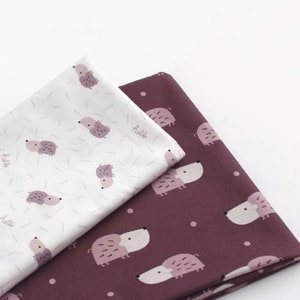 hedgehog Pattern Made in Korea Cottonvill Cotton fabric for bag, table cloth, clothings by Half Yard