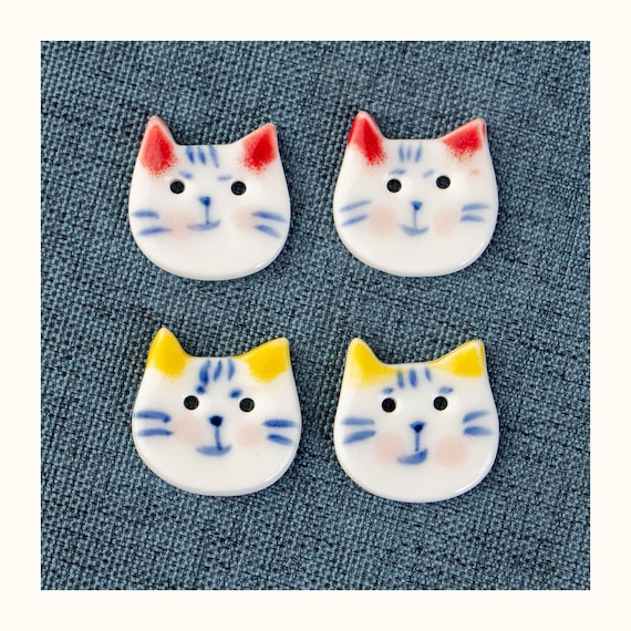 50pcs Bottoni Per Cat Crafts Button Aac Cats Grande Legno Cucito Zucca Colorato Multicolore Gatto A Forma Di 2 Fori Stampa In Legno Bottoni Da Cucito Misto