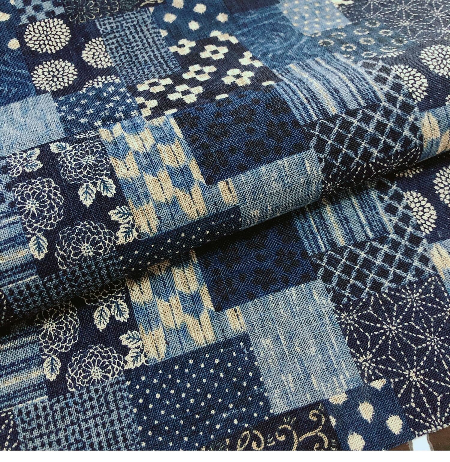 Japanese Patchwork Pattern Made in Japan Sevenberry Cotton Fabric by ...