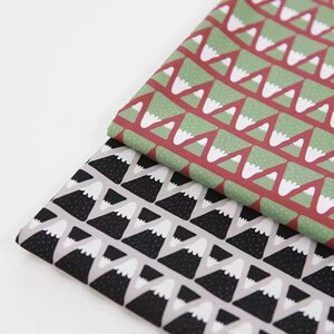 Black and white Fuji Mountain Made in Korea Cottonvill Plain Cotton  for bag, table cloth, clothings by Half Yard