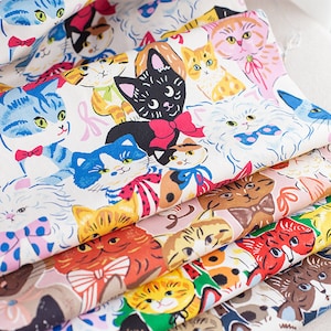 Graffiti Zeichnung Katzen Made in Japan Marke KOKKA Fine Canvas Baumwollstoff Meterware