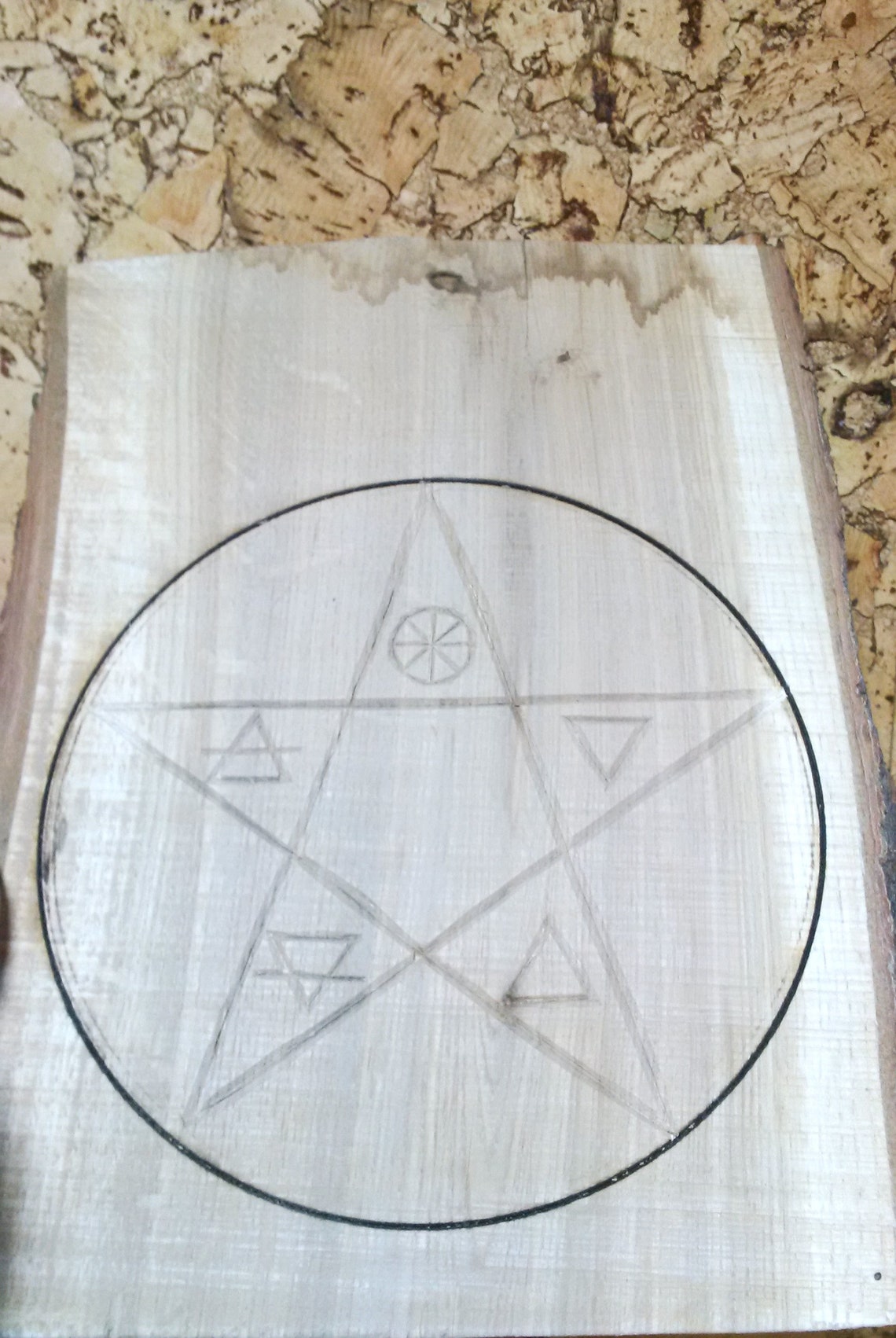 Pentacle Pentagram Crystal Grid Sacred geometry wood altar | Etsy