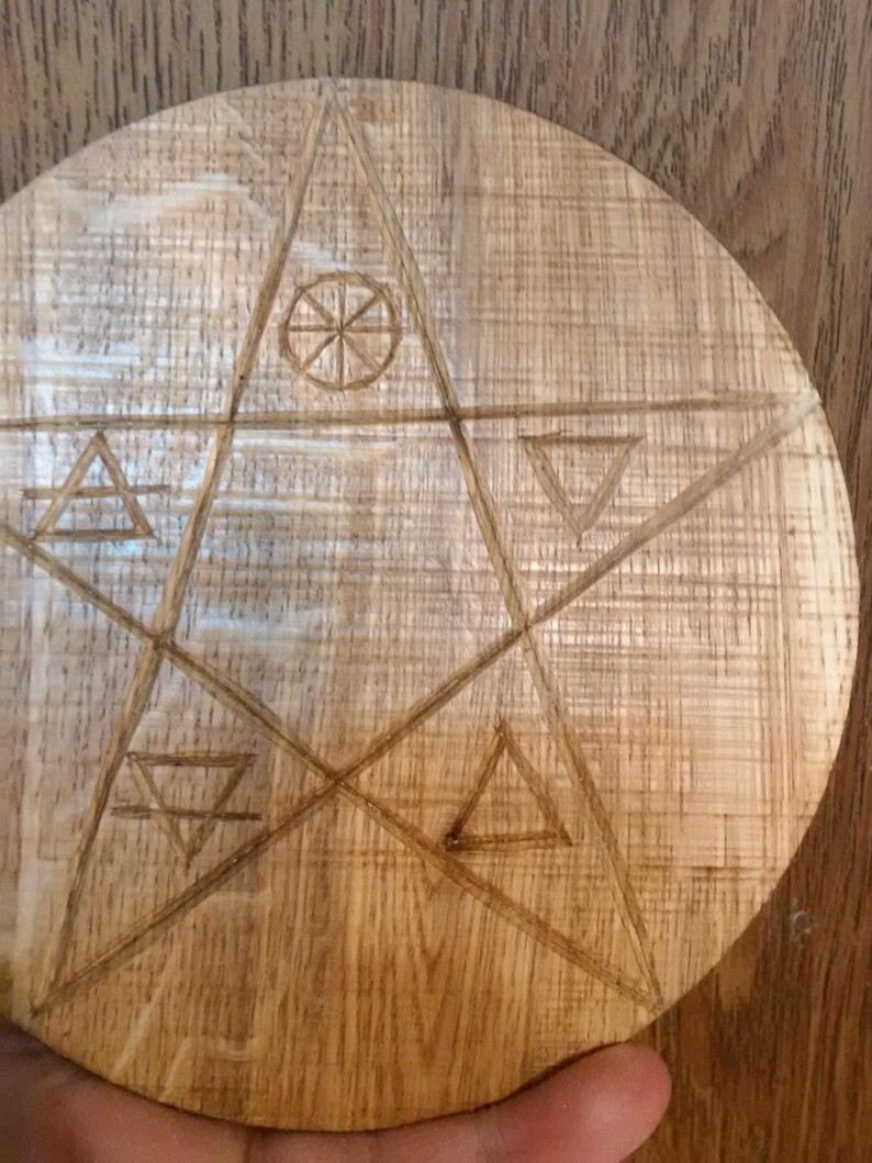 Pentacle Pentagram Crystal Grid Sacred geometry wood altar | Etsy