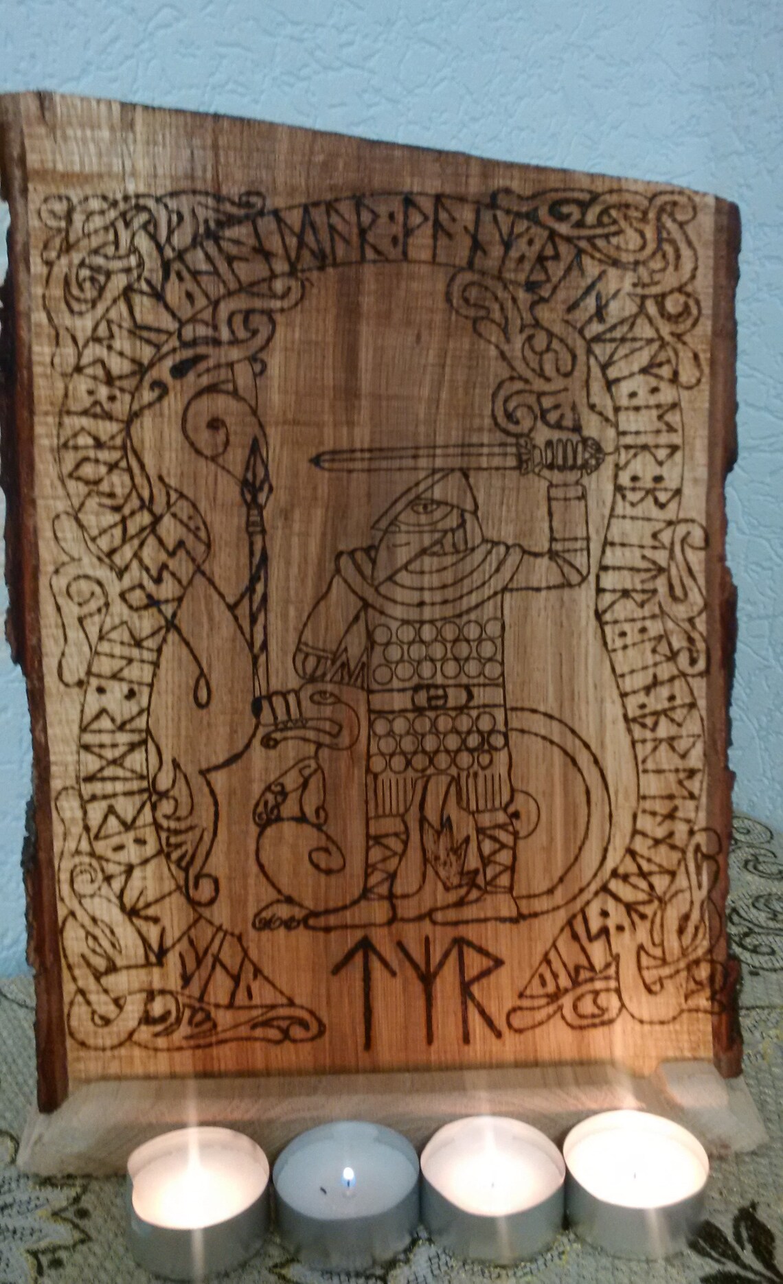 Tyr Warior Virtues wall plaque Norse Viking Altar Norse Etsy