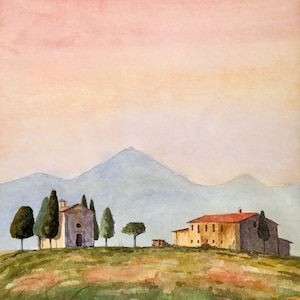 Original Watercolor Painting on Paper, Vibrant Memories of Italy, Italian Memories Watercolor Painting, Handmade Art on Paper