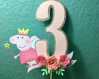 Peppa Pig Birthday Cake Topper, Cake Topper , Cake Decor