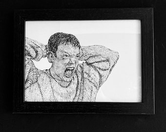 Stu Macher Scream Movie Poster, Matthew Lillard Pointillism Art Print