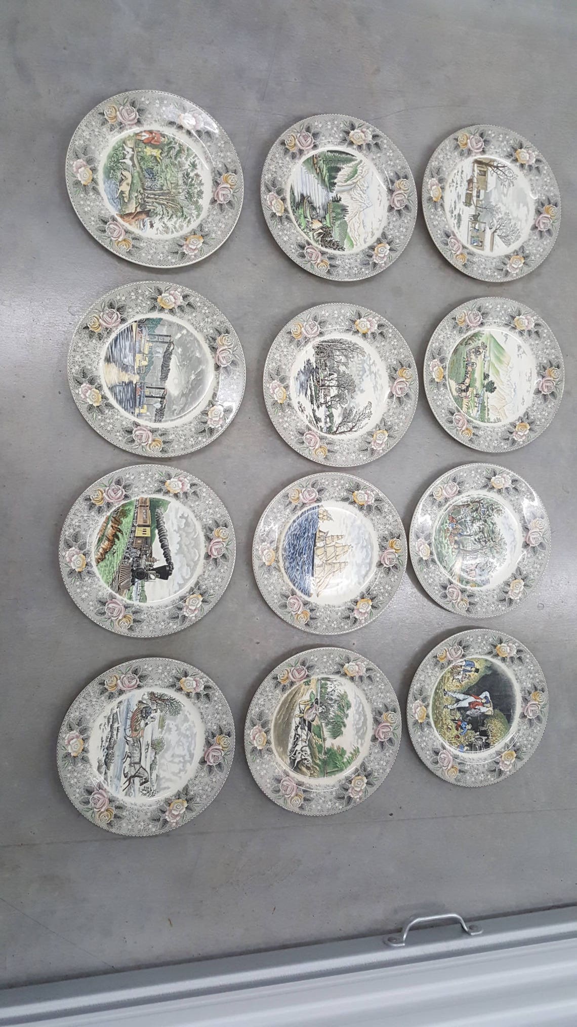 China Set of 12 Dinner Plates Etsy