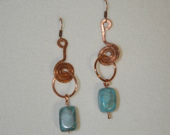 Precious Turquoise Copper Earrings