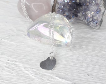 HEART NECKLACE | sterling silver charm necklace | love heart pendant | minimalist love heart necklace | layering necklace | gifts for her |