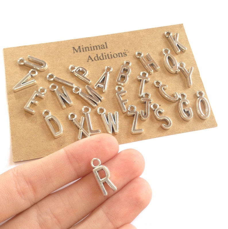 Initial silver tone charm to add on to your order from our store ADD ON ONLY