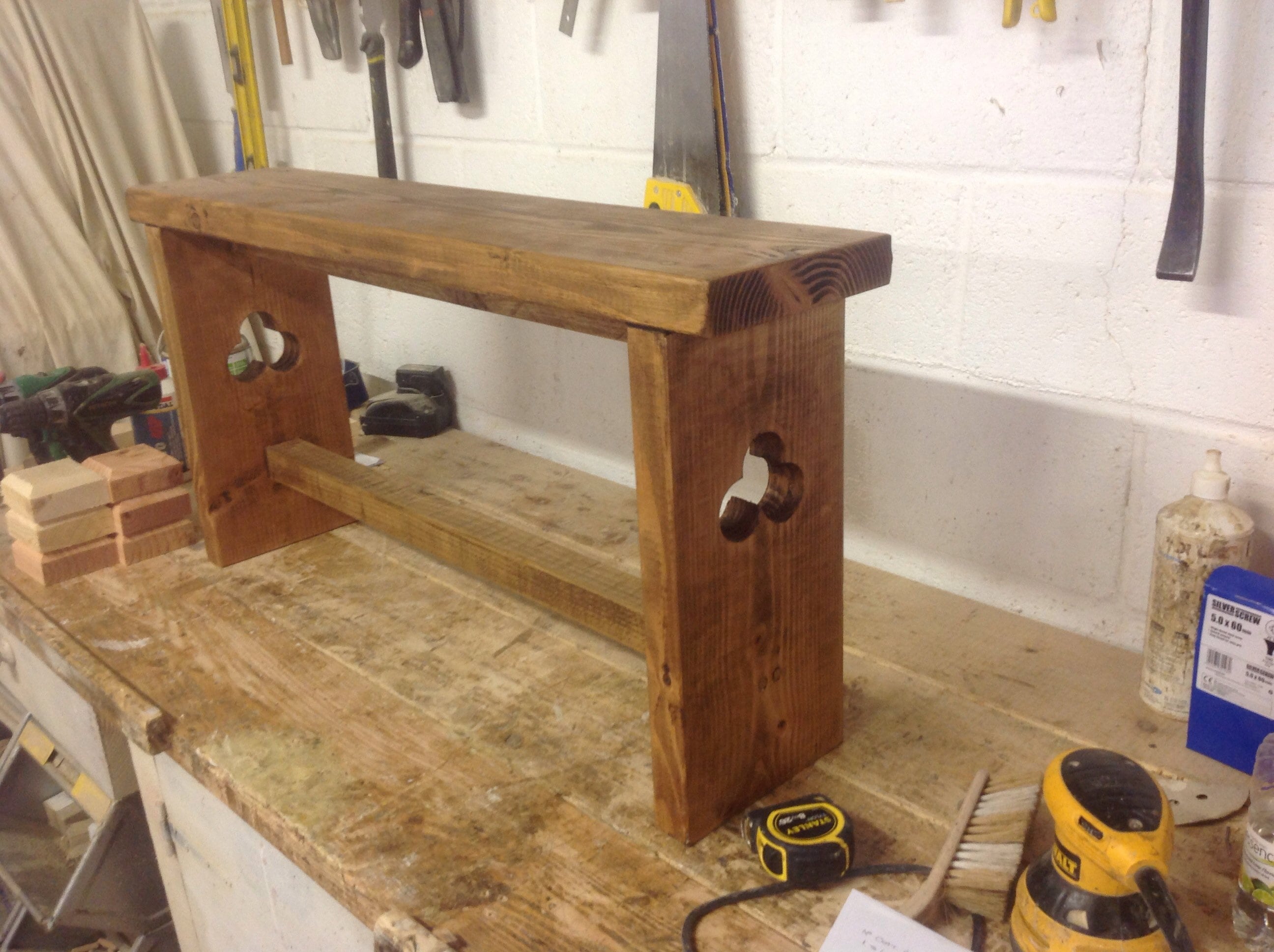 Handmade solid wooden bench | Etsy
