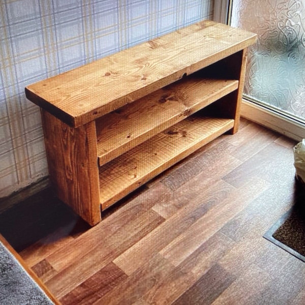 Handmade double shoe bench in Devon