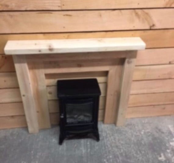 Handmade Rustic Solid Wood Fireplace Fire Surround - Etsy Israel