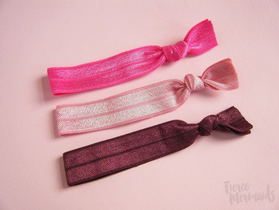 Pink Yoga Hair Ties Pony Tail Holder Foe Hairtie Pink Hair Etsy