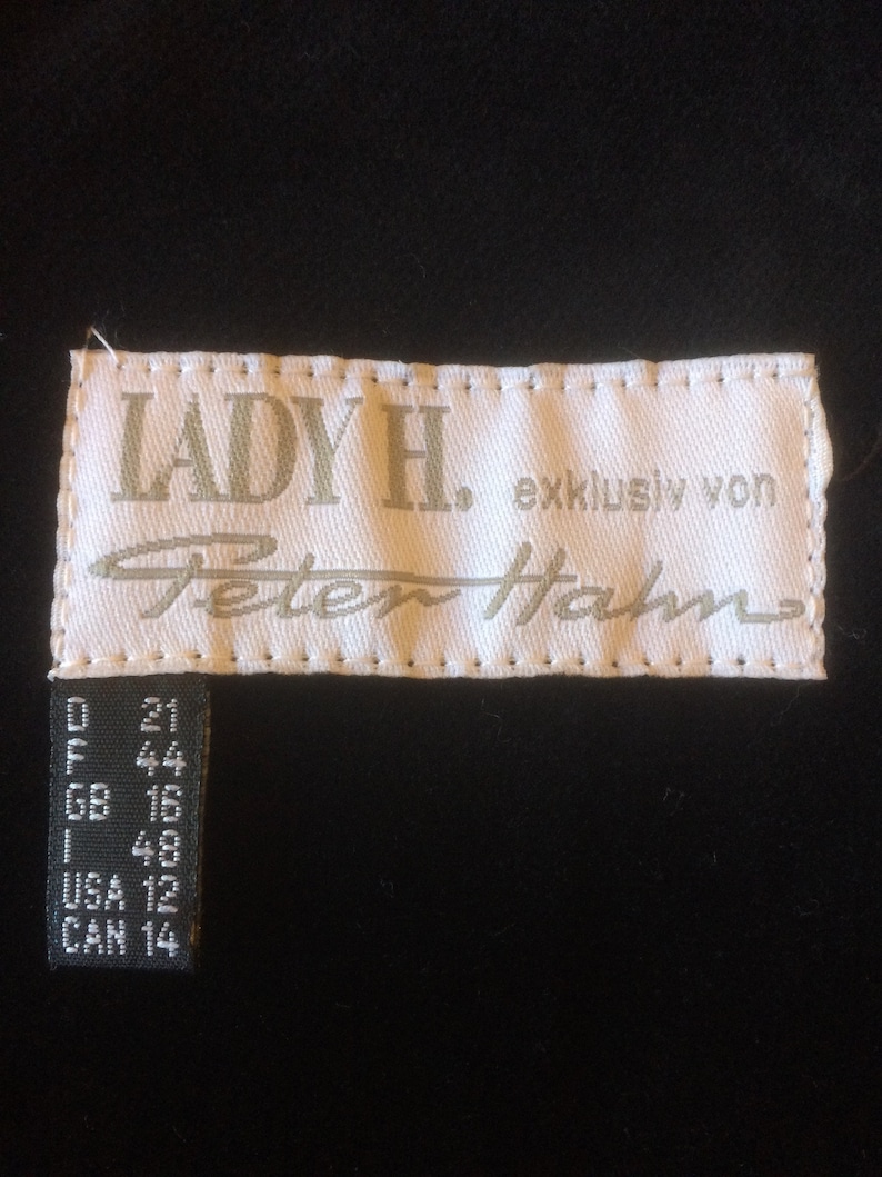 Vintage Lady H Peter Hahn Black Velvet Evening Jacket UK 16 EU 44 US 12