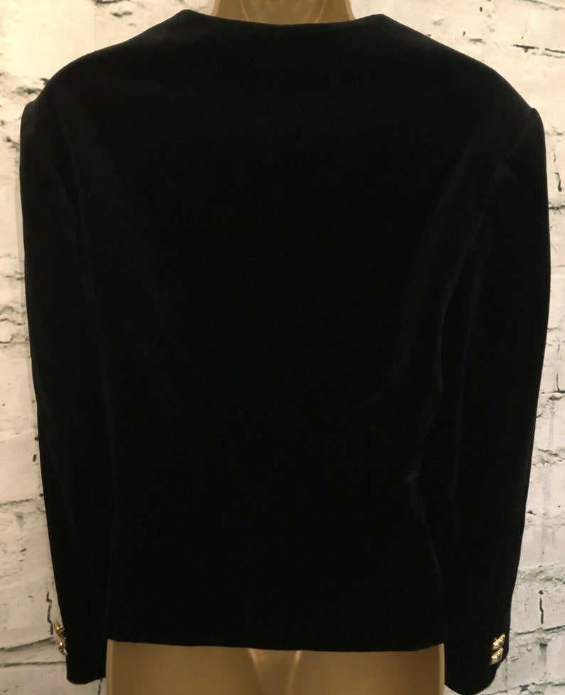 Vintage Lady H Peter Hahn Black Velvet Evening Jacket UK 16 EU 44 US 12