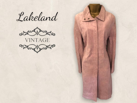 Lakeland Ladies Dusky Pink Suede Leather Coat UK 10 US 6 EU 38