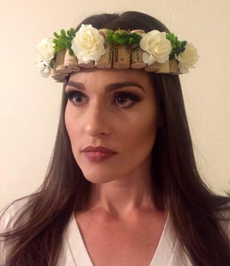 Cork crown cork tiara cork flower crown wine tiara wine Etsy