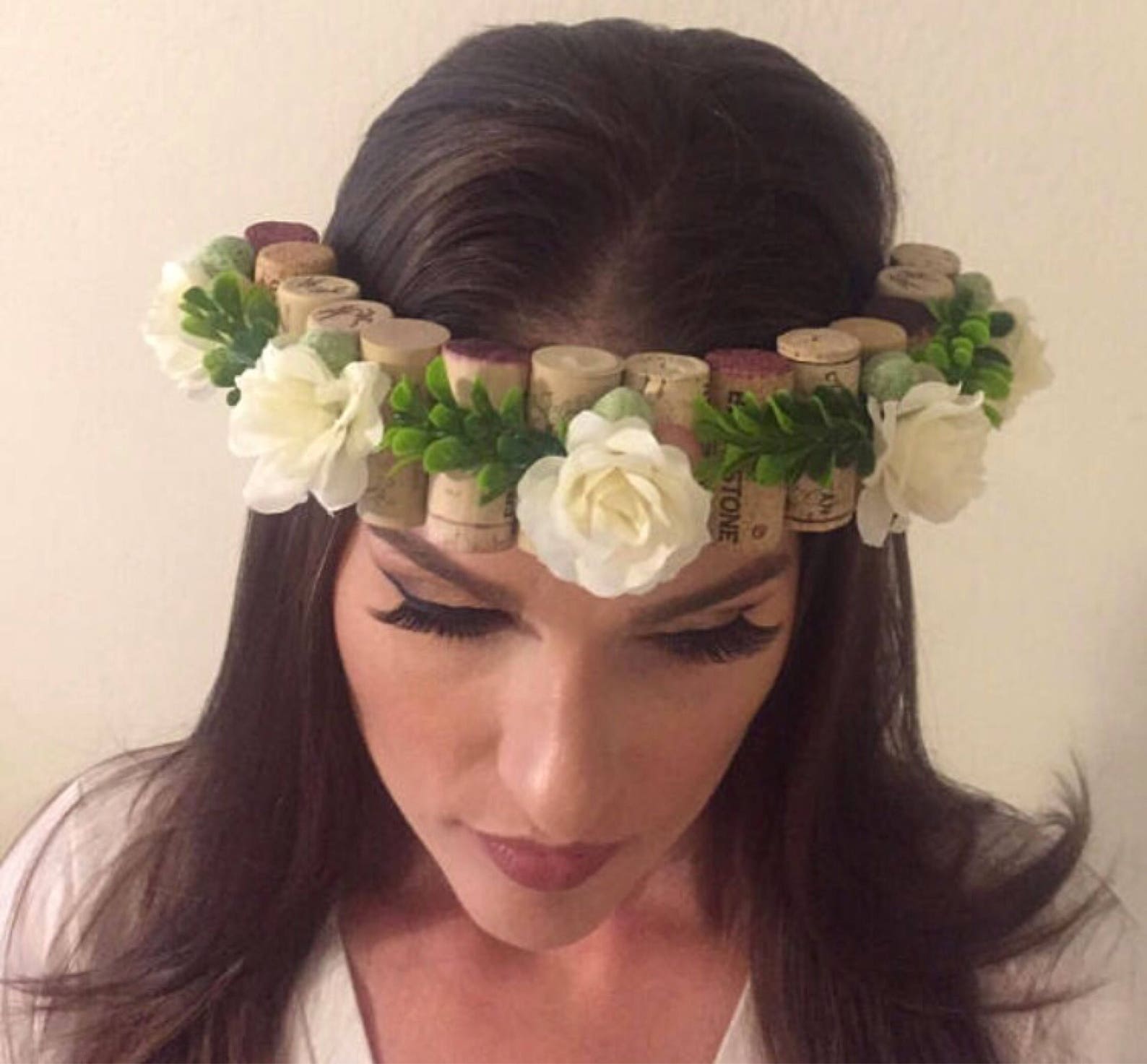 Cork crown cork tiara cork flower crown wine tiara wine Etsy