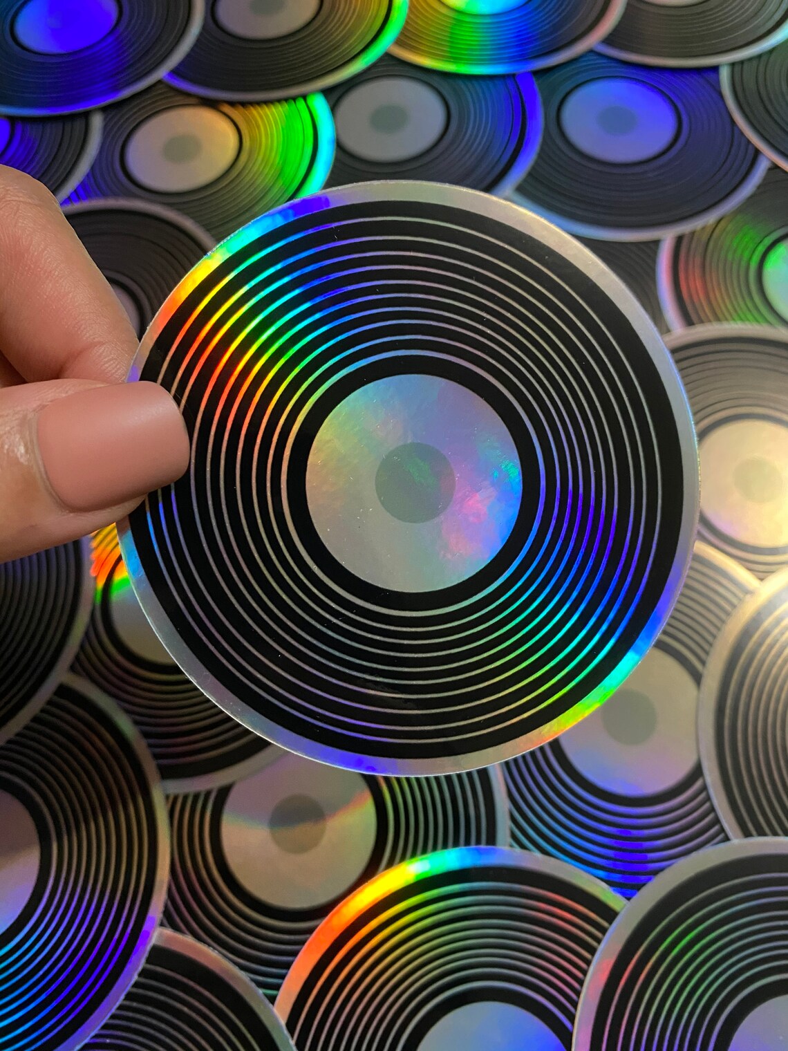 Holographic Vinyl Record Sticker 3x3 In - Etsy