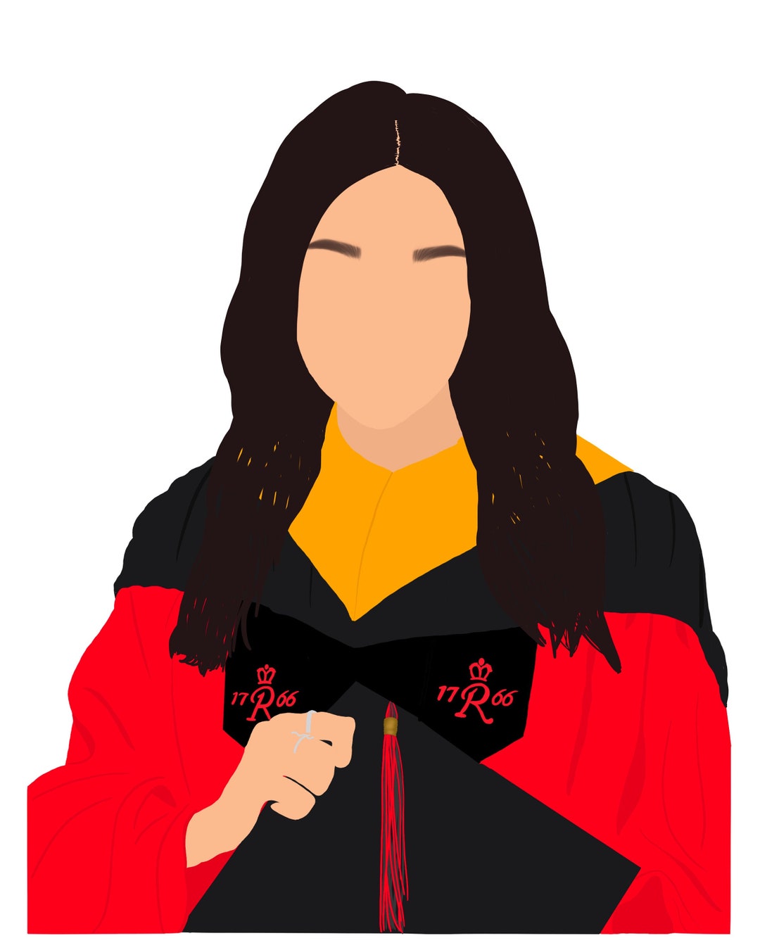 Custom DIGITAL Graduation Faceless Illustration - Etsy