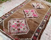 Unique Turkish Oriental Hand Knotted Vintage Large Oushak Rug, Wool Low Pile Distressed Modern Turkish Rug, Antique Persian Rug 10 39 0 quot x5 39 9 quot ft