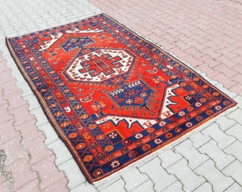 Turkish Oushak Rug,Anatolian Carpet,Turkish Rug,Tribal Rug Large,Anatolian Rug,Bohemian Rug,Old Carpet,Faded kazak Rug Vintage 7'5"x4'7"ft