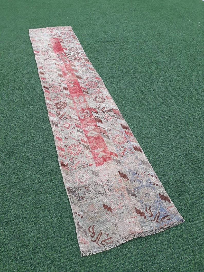 Vintage Runner Rug Faded Colored Farmhouse Decor Runner Rug Etsy UK