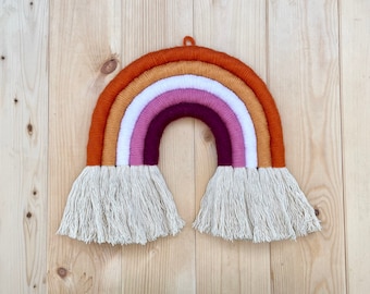 LESBIAN Pride Flag Rainbow | LGBTQ Macrame Wall Hanging | Traditional Rainbow