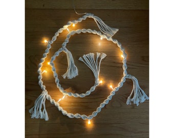 LIGHTS | Macramé Christmas Lights Garland Banner | Boho Modern Decor