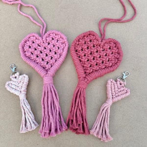 HEART Valentines Galentines Macrame Wall Hanging Treat yourself image 4