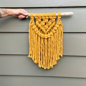 CHUNKY WALL HANGING Macramé Mustard Decor Fringe Boho Scandi Midcentury image 4