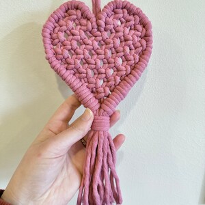 HEART Valentines Galentines Macrame Wall Hanging Treat yourself image 3