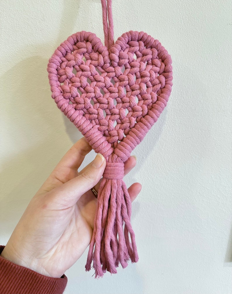 HEART Valentines Galentines Macrame Wall Hanging Treat yourself image 3